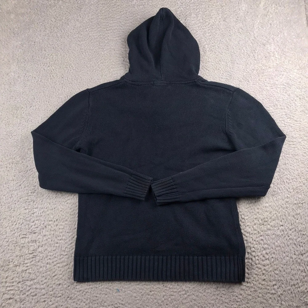 Polo Ralph Lauren Henley Hoodie Mens XL Navy Blue Cotton Knit Pullover Sweater